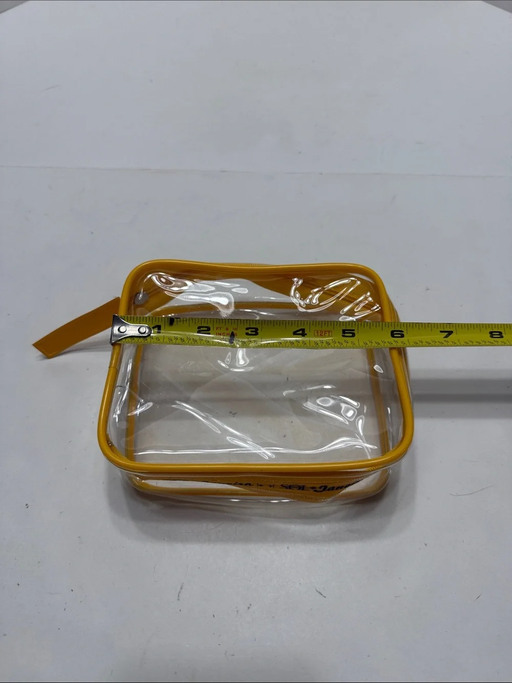 Janeiro Clear Cosmetic Bag with Yellow Trim